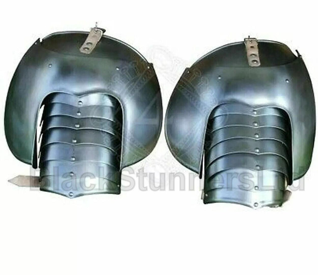 Broad-Plate Gothic Steel Shoulder Pauldrons - Pair - product photo 3