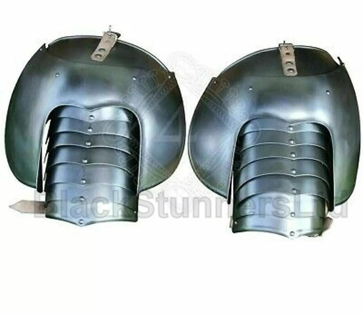 Broad-Plate Gothic Steel Shoulder Pauldrons - Pair - product photo 3