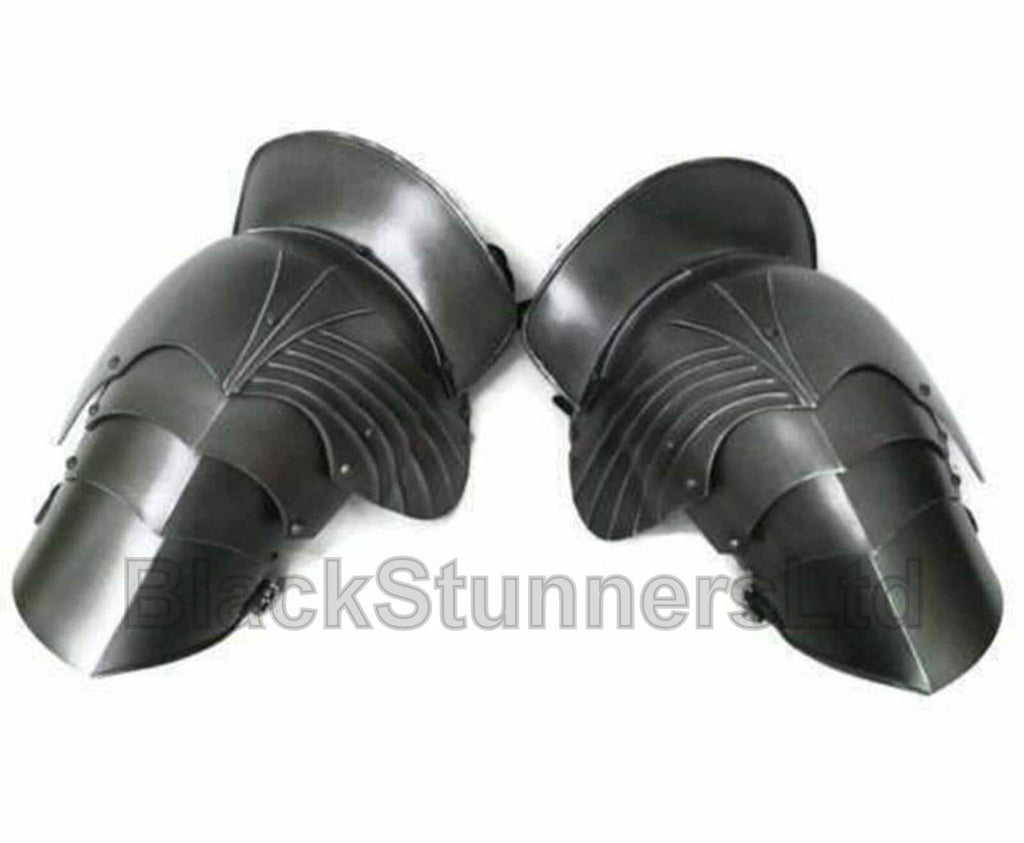 Raised-Edge Fantasy Steel Shoulder Pauldrons - Pair - product photo 3