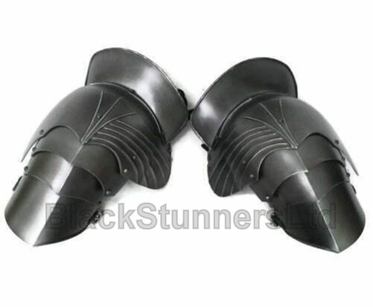 Raised-Edge Fantasy Steel Shoulder Pauldrons - Pair - product photo 3