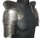 Raised-Edge Fantasy Steel Shoulder Pauldrons - Pair - product photo 1