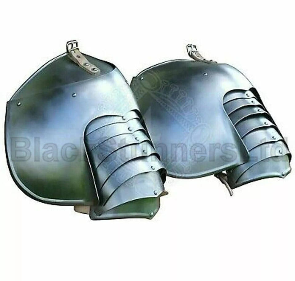 Broad-Plate Gothic Steel Shoulder Pauldrons - Pair - product photo 1